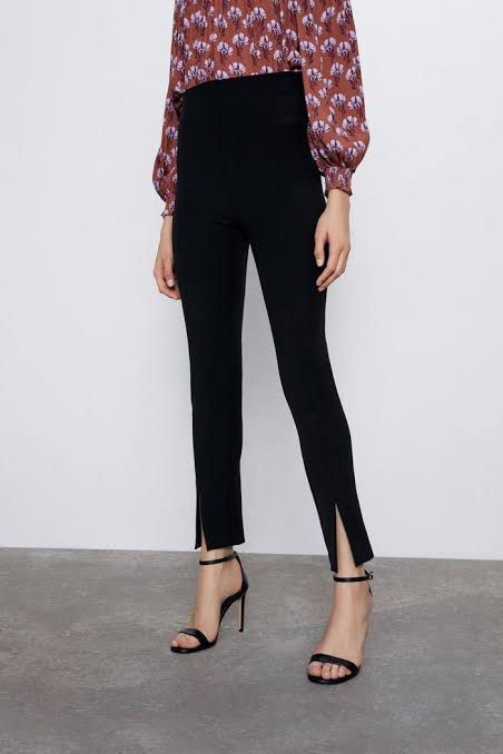 Zara black slit pants clearance