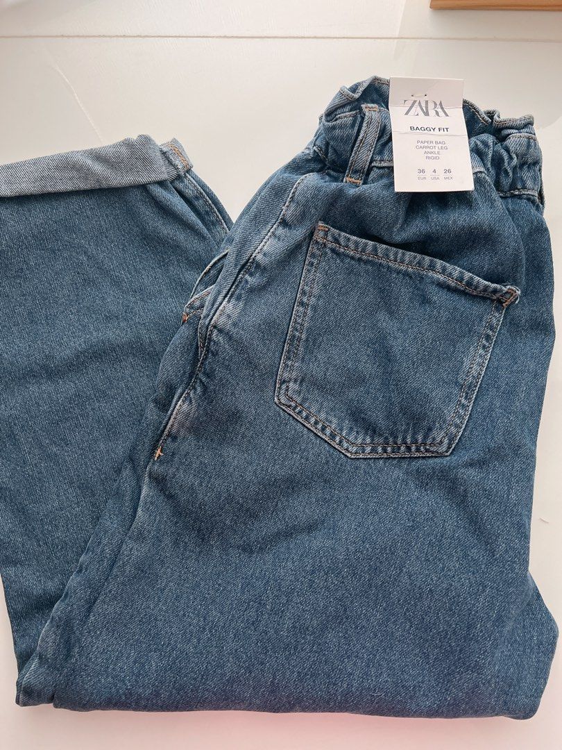 ZARA paperbag jeans baggy fit carrot legs blogger favorite