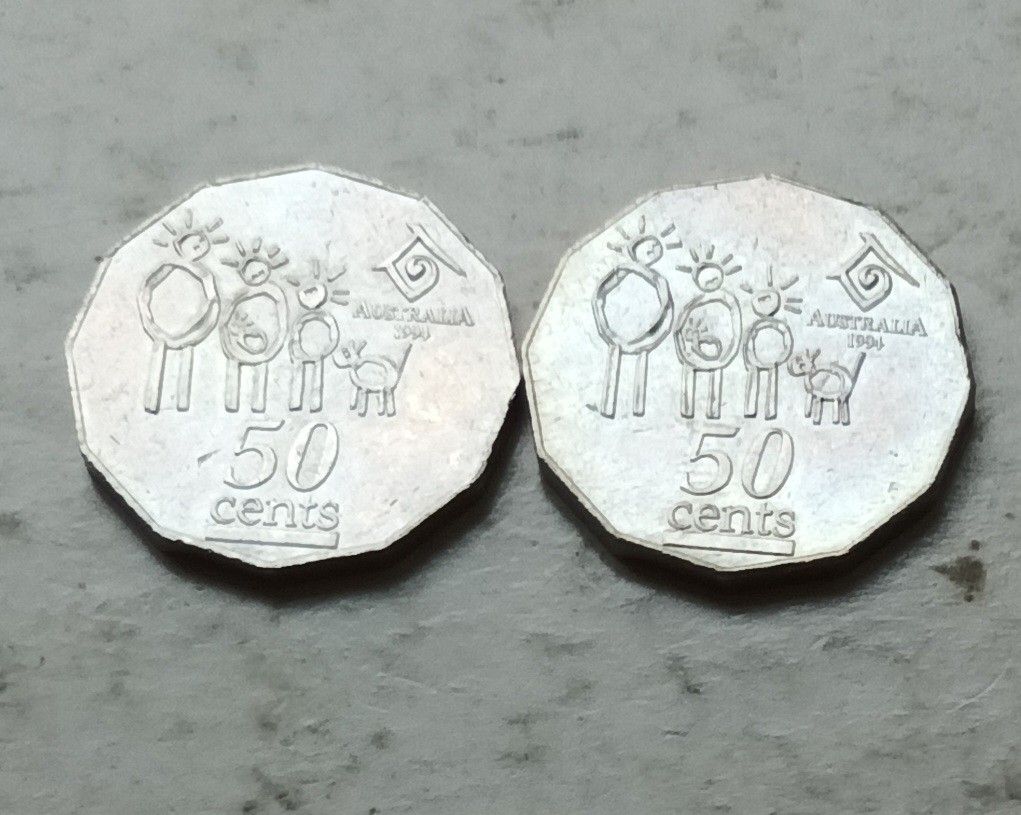 澳洲1994年［澳洲日］流通紀念幣2枚幾乎全新, 興趣及遊戲, 收藏品及紀念品, 錢幣- Carousell