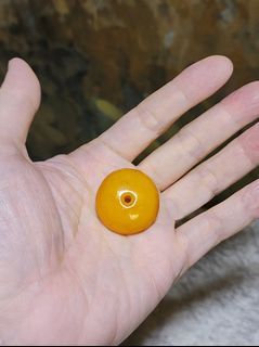 Gegegems Collection 29.5mm Aged handmade Butterscotch Amber Donut pendant (free necklace cord) 29.5毫米手工老蜜蜡平安扣吊坠(送項链绳)