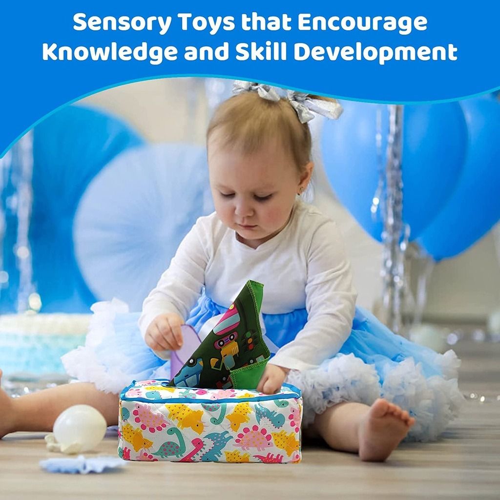 6M Baby Toddler Magic Sensory Tissue Box Pull Scarf Toy Montessori ...