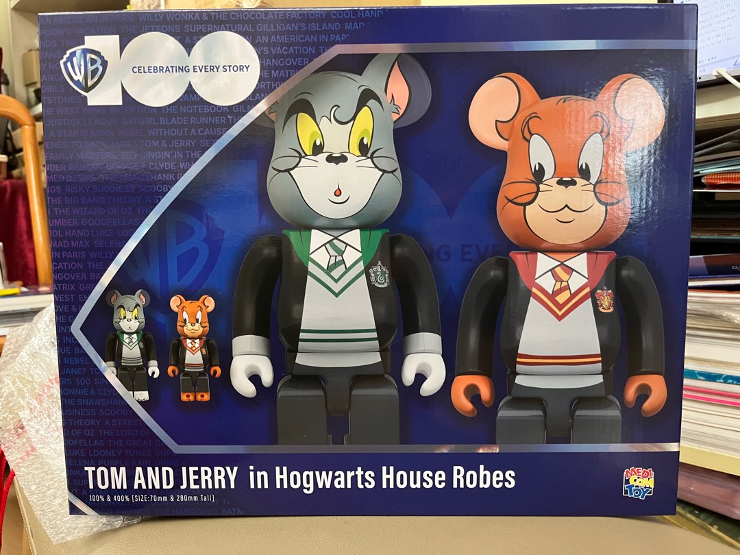全新Bearbrick Tom and Jerry in Hogwarts House Robes 哈利波特版 