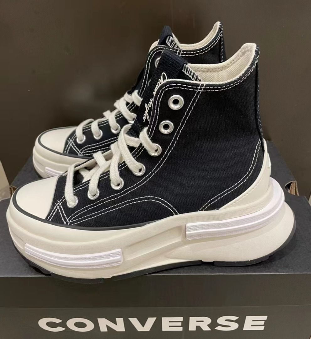 ✓ Converse Run Star Legacy CX 潮流復古厚底帆布鞋男女同款黑色