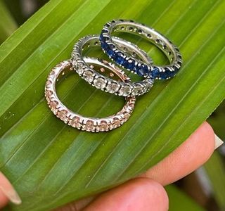 🌺 SUPER SALE!! ETERNITY ROW RINGS! ROSEGOLD, SILVER, BLUE STONE SILVER 900 each
