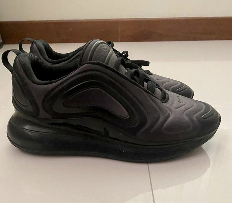 NIKE AIR MAX 720 UNISEX TRAINERS, UK10 TOTAL ECLIPSE BLACK
