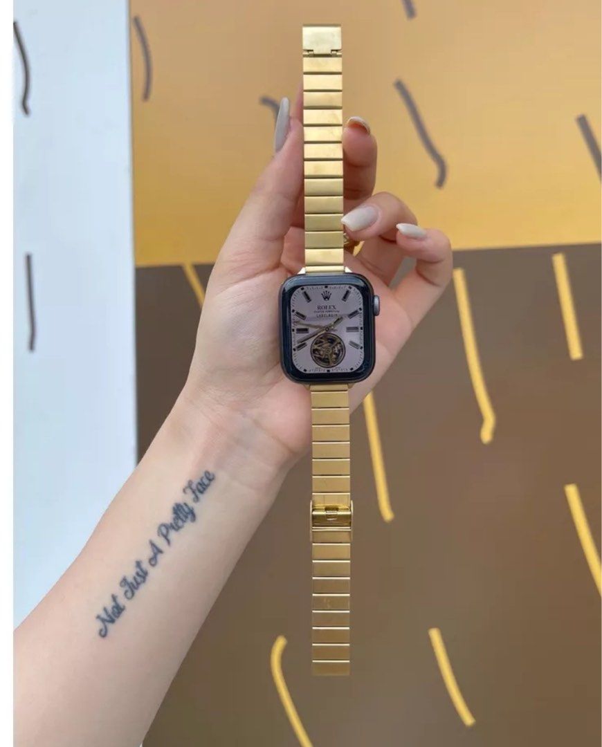 Gold metal watch discount strap
