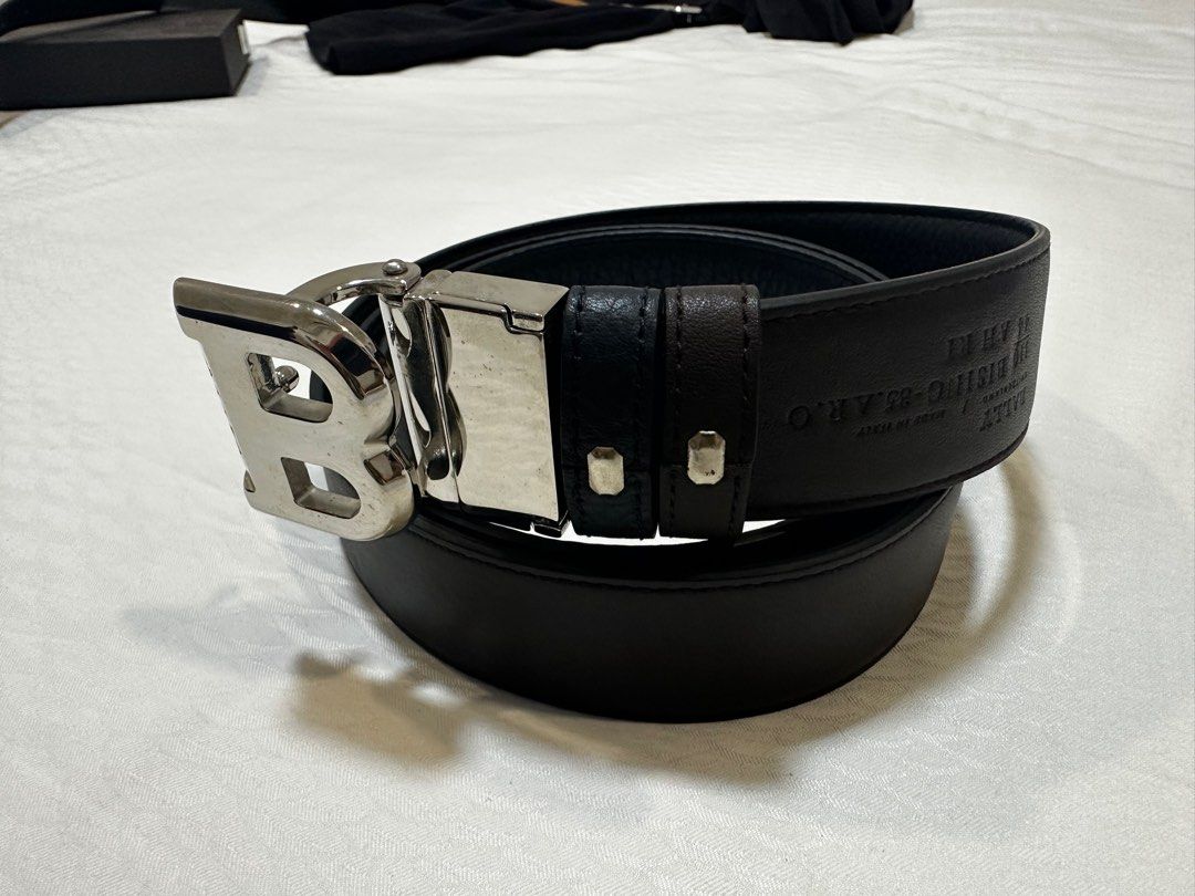 Bally B Bold 35mm Belt in Black Leather 95