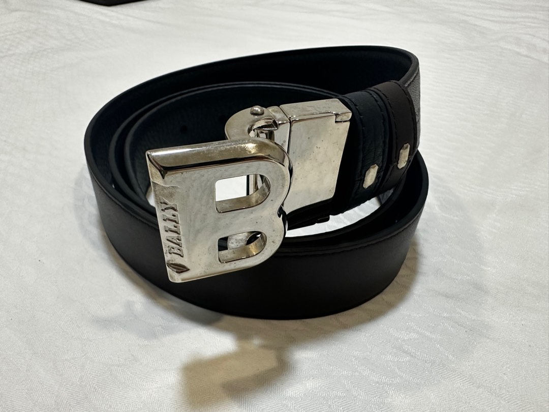 Bally B Bold 35mm Belt in Black Leather 95
