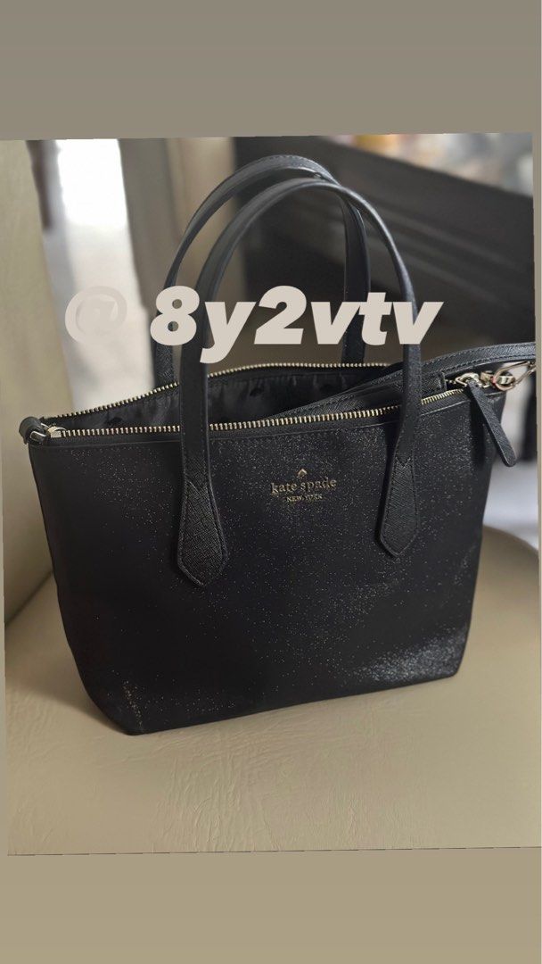 Authentic Kate Spade Black Sparkle Bag Luxury Bags Wallets on