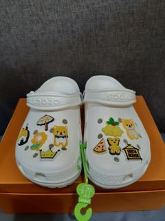 Authentic White Classic Crocs with Free Jibbitz and Eco bag