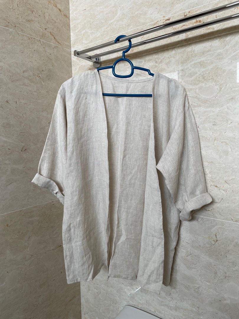 Beige linen cardigan store