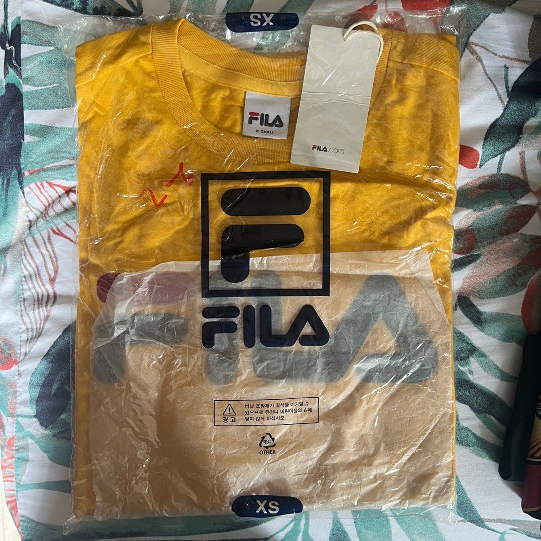 BNIP Fila Korea Heritage T Shirt Size S in Yellow