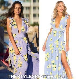 NEW 400 Majorelle Sweet Pea Lemon Wrap Dress Small Women s