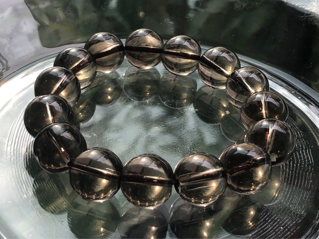 Grade A++ Smoky Quartz Crystal Bead Bracelet 8mm,Genuine Gemstone Bracelet,Bulk  | eBay