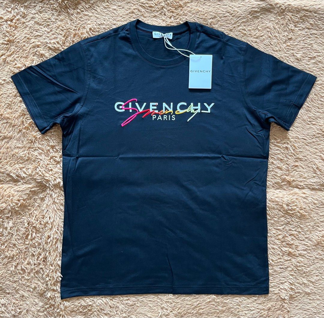 BRAND NEW Givenchy Ombre Embroidered Signature Logo Men s Fashion Tops Sets Tshirts Polo Shirts on Carousell