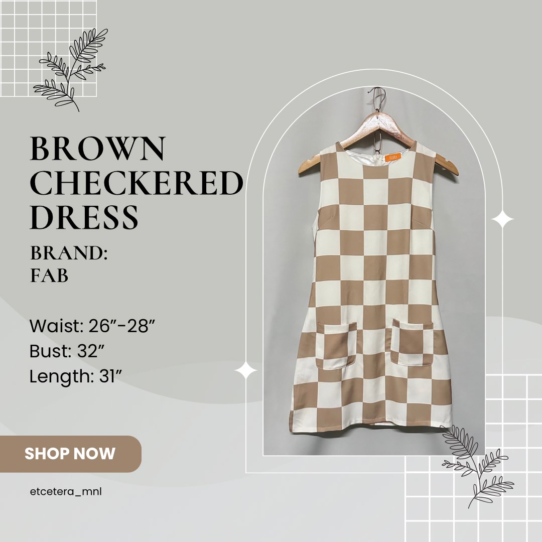 Black & Brown Checker Dress main image 0