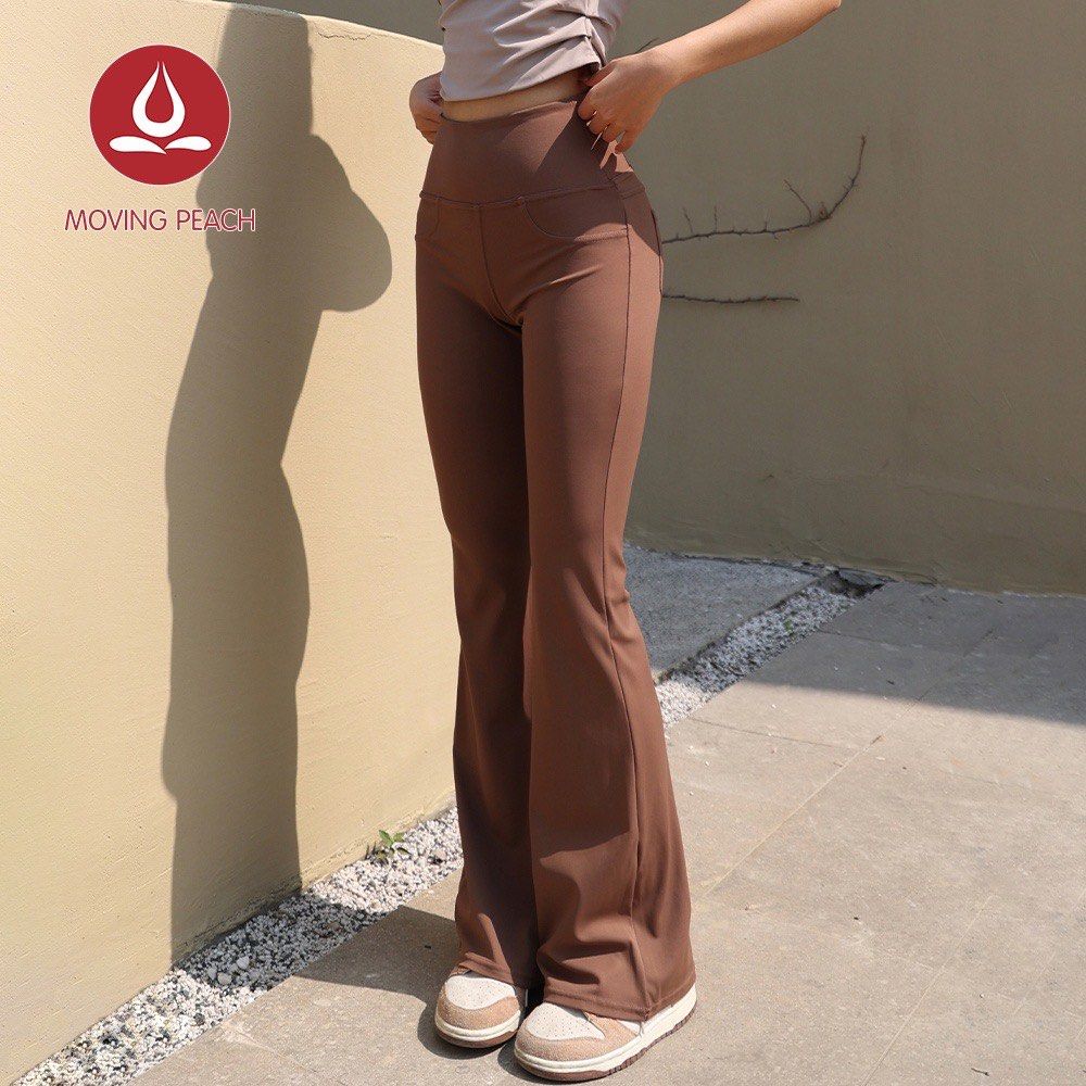 Brown Flared Leggings, Women's Fashion, Bottoms, Other Bottoms on