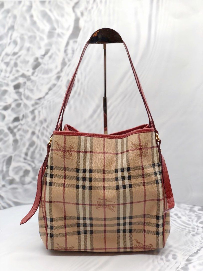 Medium Check & Leather Tote Bag