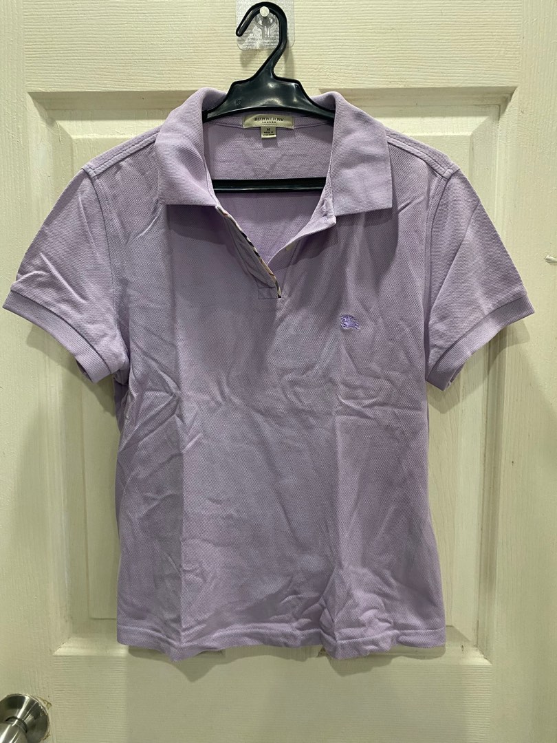 Burberry polo shirt womens silver clearance