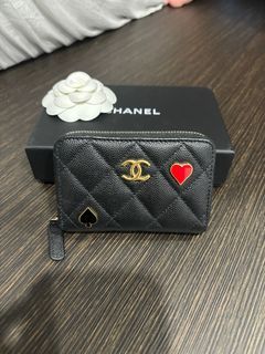 So Pretty & Rare Chanel 21S Pink Caviar Zipped Card Coin Purse Wallet Light  GHW