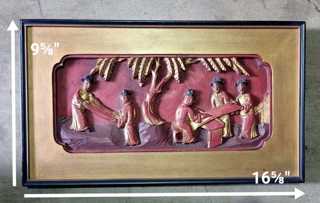 Chinese Lacquered Carved Wall Plaques (Category: Wall Decor) located in Makati City. Submitted by baliktanaw (Listing ID 1258460843, Image 2). Description: Chinese Carved, Lacquered and Gilt Wood Wall Panel Sizes on photo Php 7000 take all.