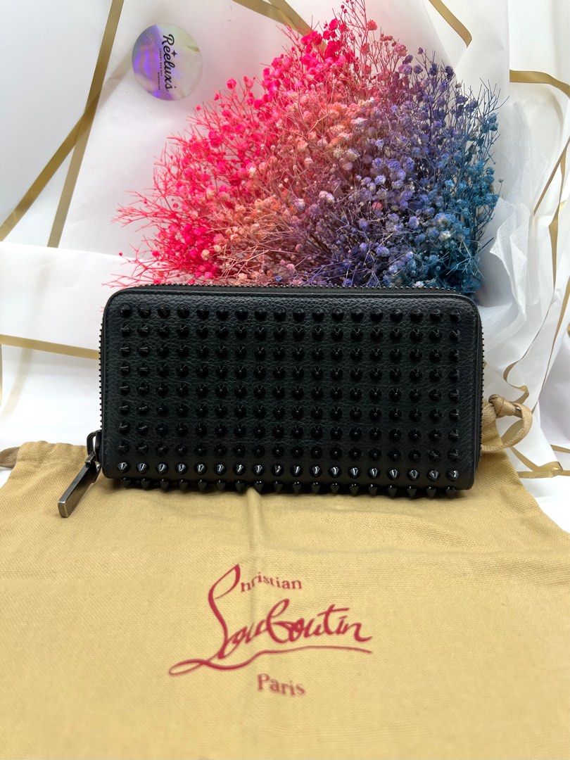 Authentic Christian Louboutin Panettone Zip Around Spike Wallet