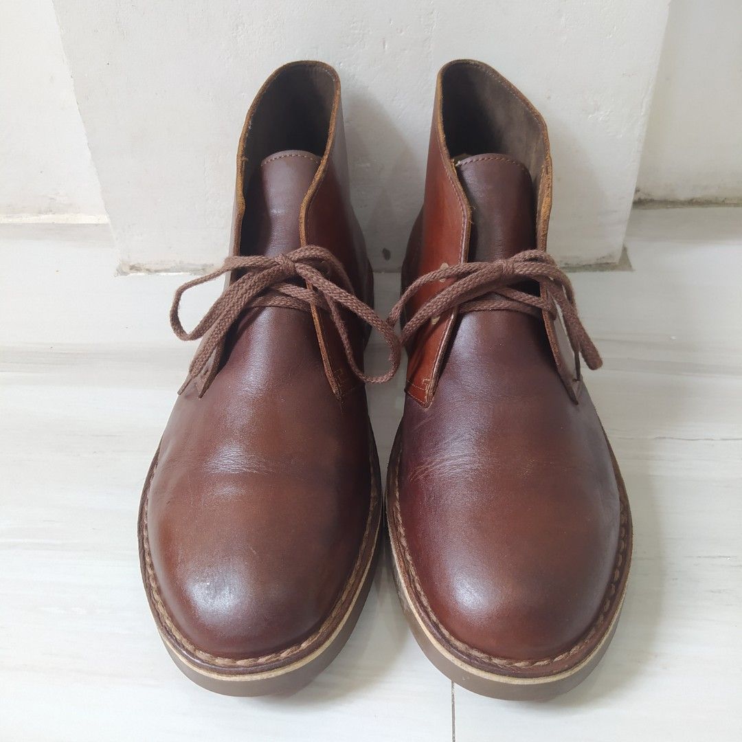 Clarks bushacre chukka shop boot dark brown leather