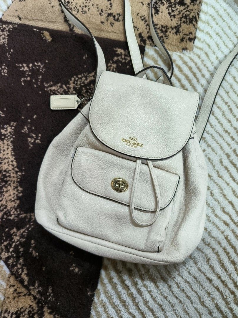 Coach mini backpack hotsell white