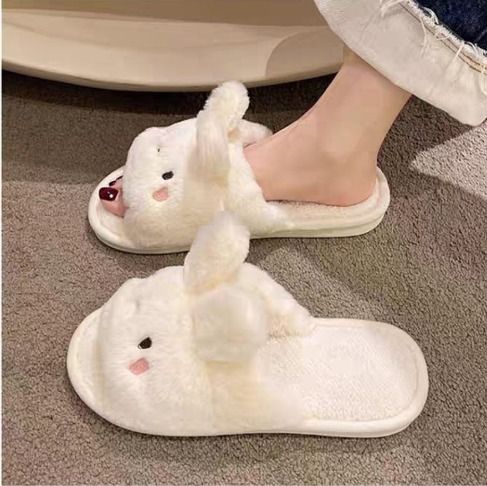 Comfortable Women plush Slippers Aircon Room Fluffy Slipper Cute