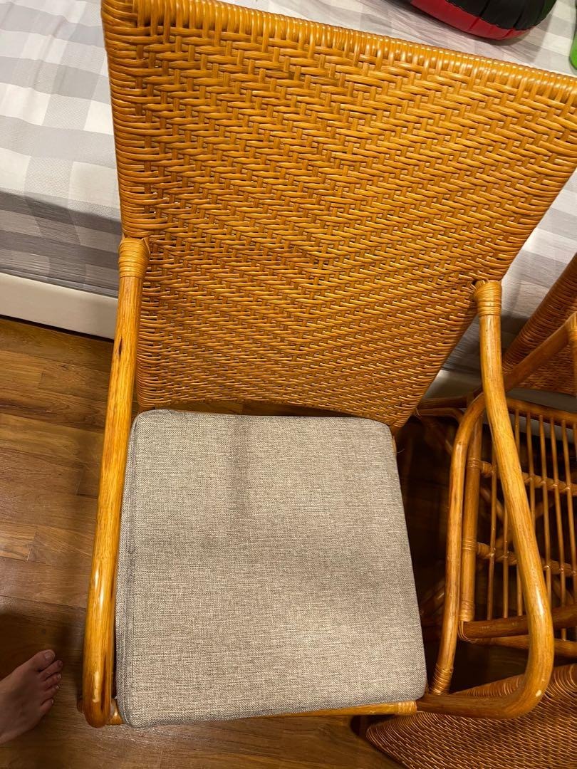 Comfy Rattan Chair with Cushions Furniture Home Living