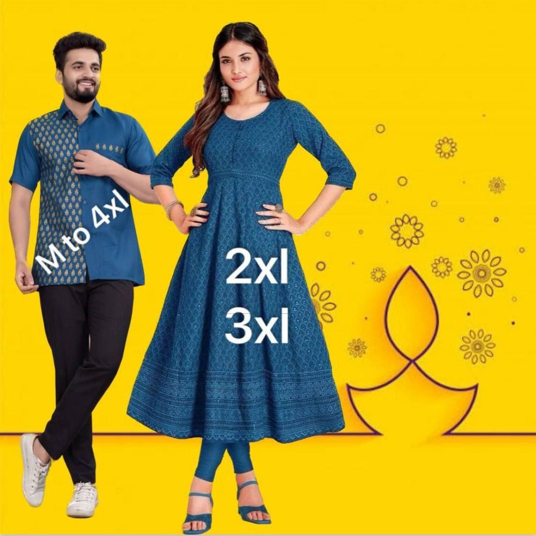 Order # Couple set₹1730 single Kurti₹1045 on WhatsApp number +919619659727  or ArtistryC.in | India fashion, Matching dress set, Fashion
