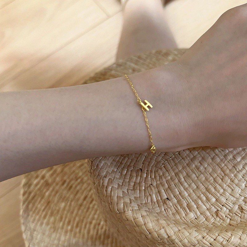 Dainty initial bracelet sale