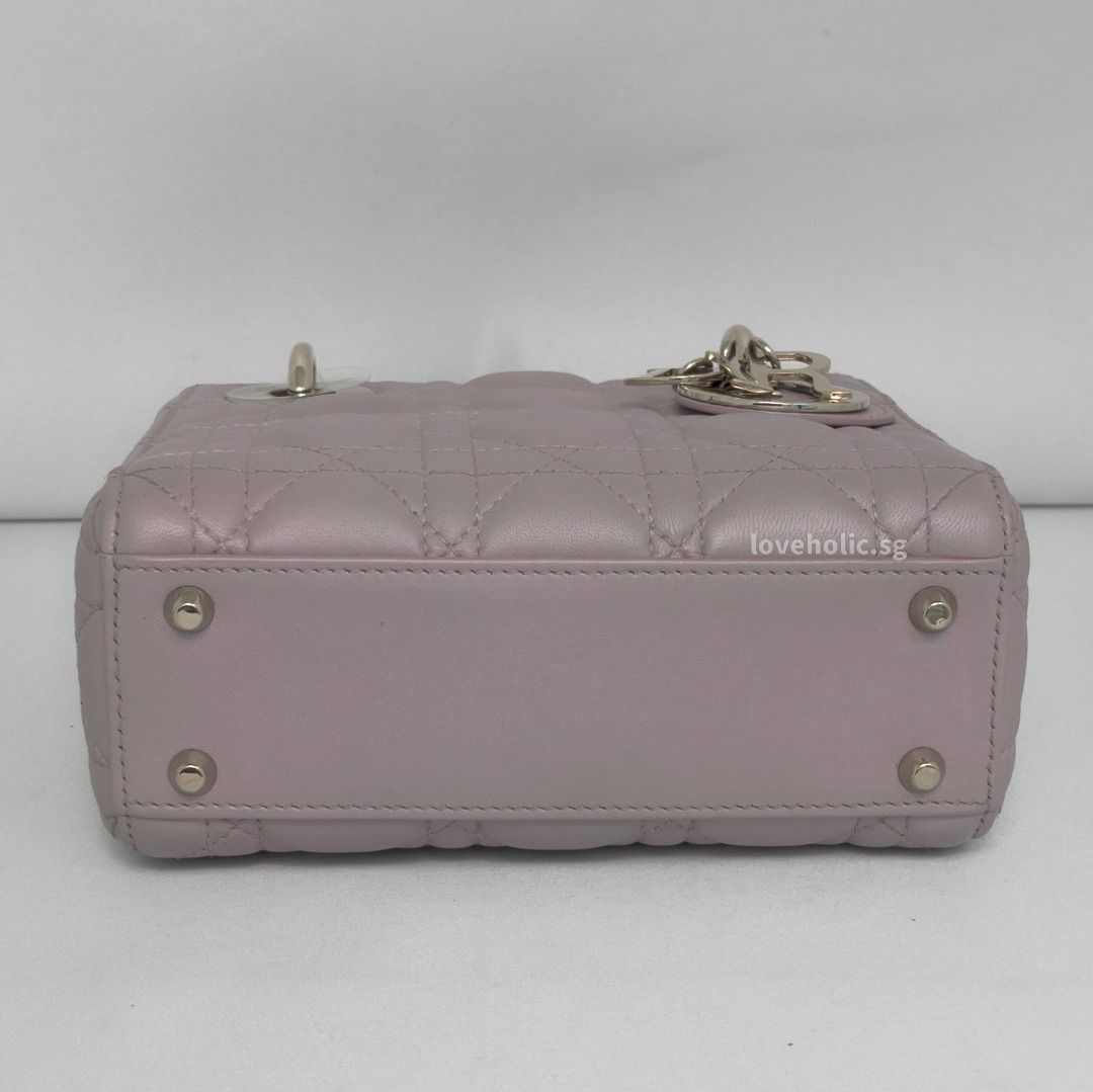 Dior Lady Dior Mini Pearlescent Lotus Pink Lambskin Gold