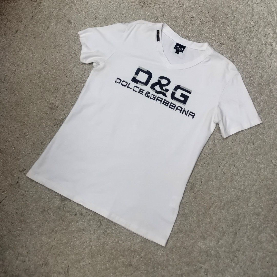 DOLCE GABBANA WHITE T SHIRT WITH LOGO PRINT Women s Fashion Tops
