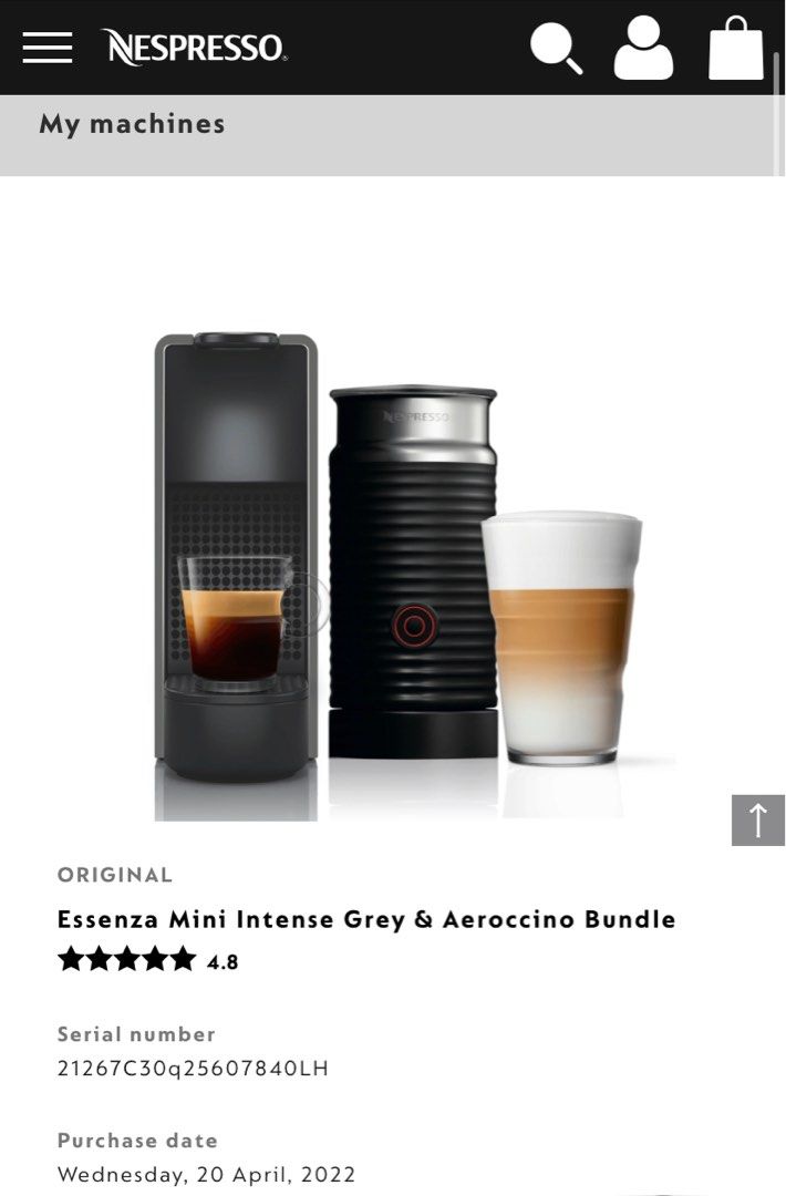 Nespresso Essenza Mini Intense Grey & Aeroccino Bundle