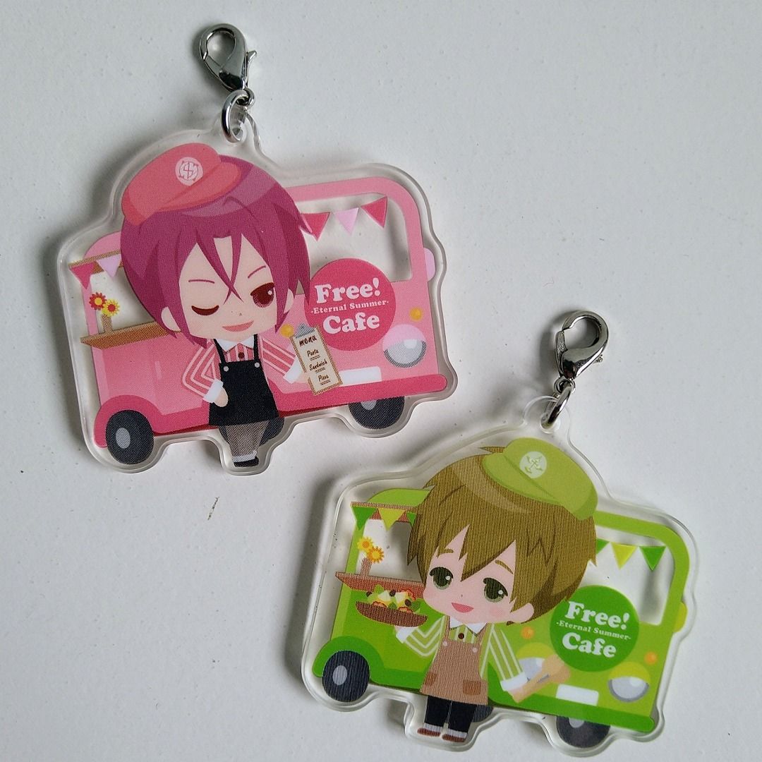 Free Eternal Summer Anime Cafe Acrylic Keychain Rin Matsuoka Samezuka Makoto Tachibana Iwatobi Swim Club Anime Cafe Exclusive