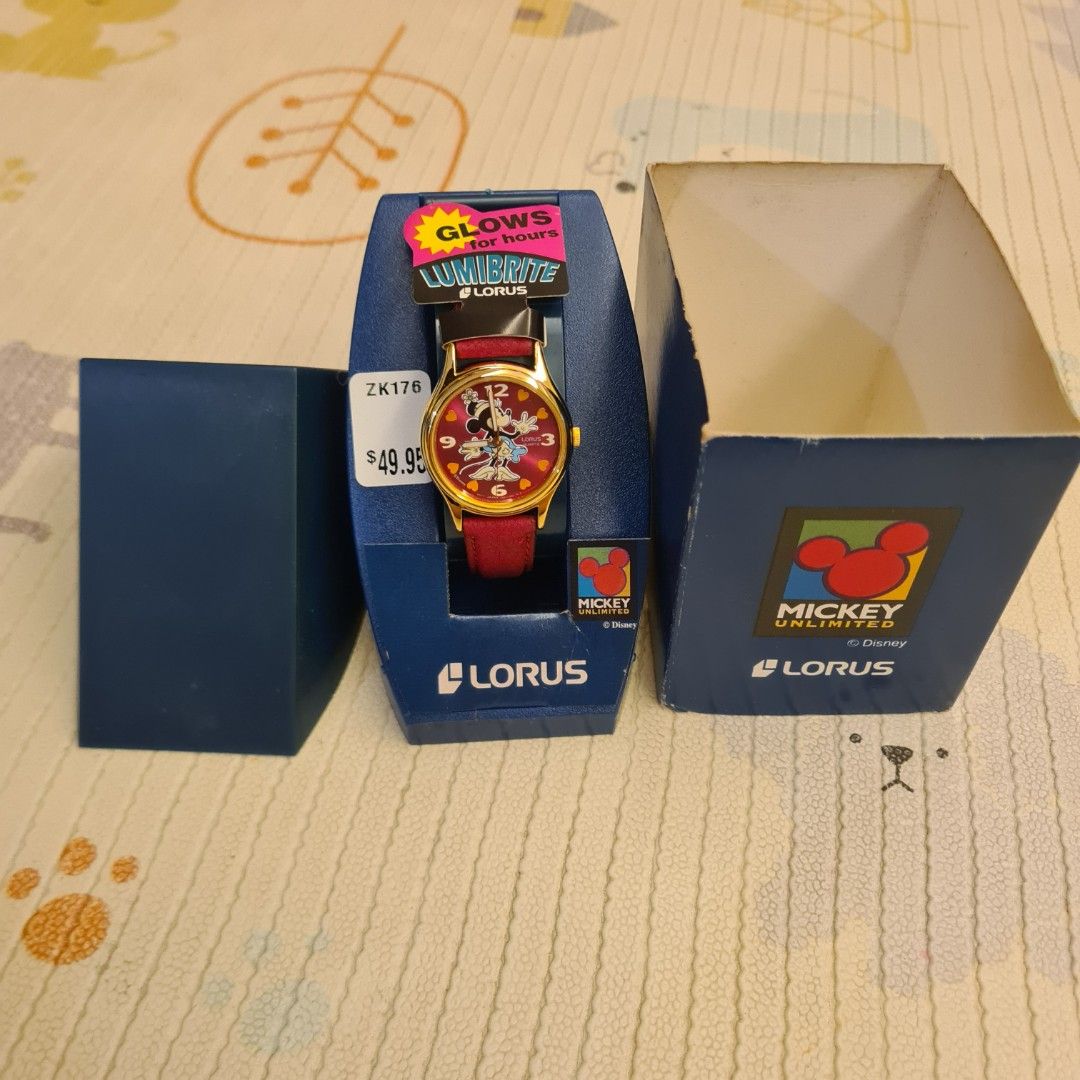 Lorus mickey and hotsell minnie mouse watch