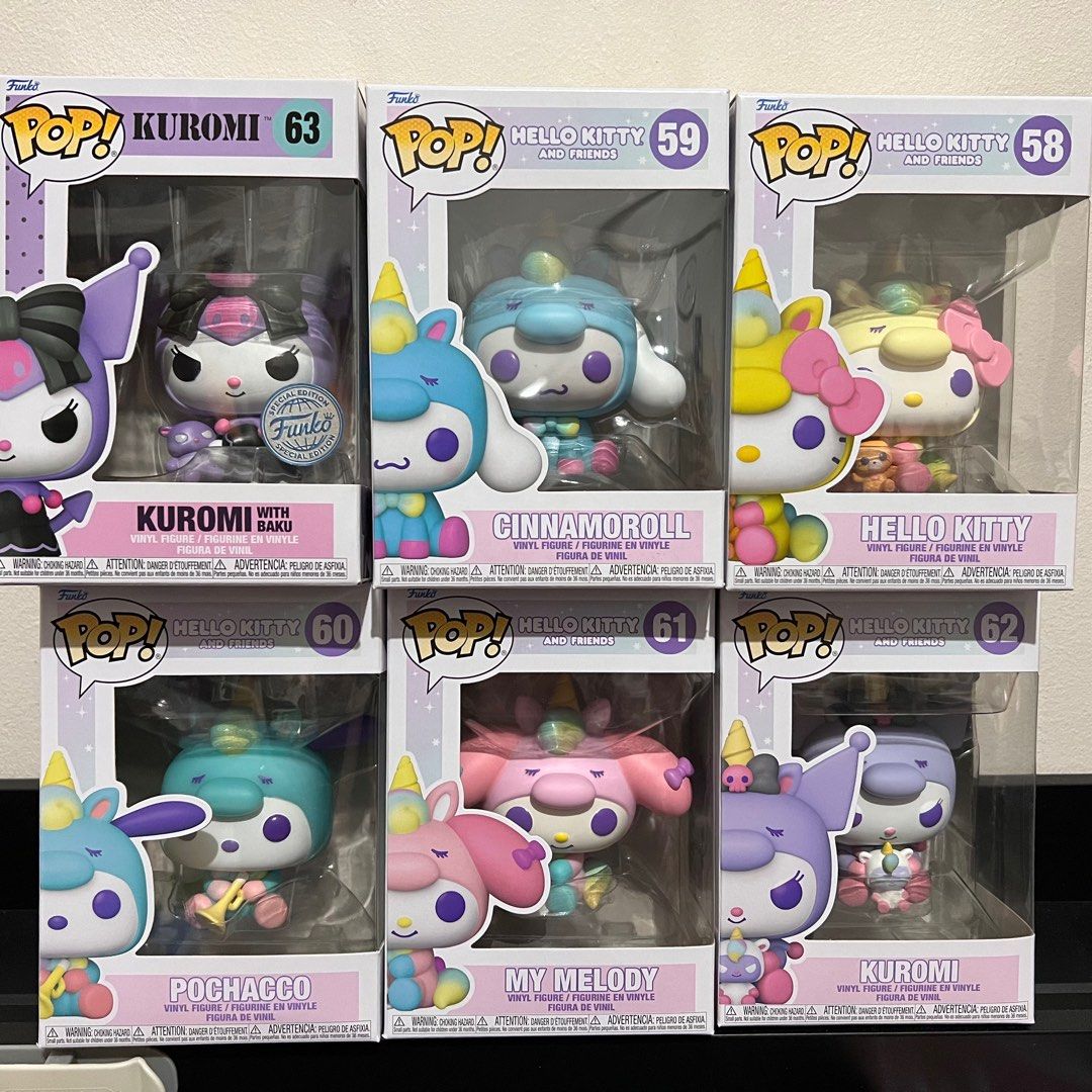 Full set) Hello Kitty & Friends Unicorn Funko Pops, Hobbies & Toys