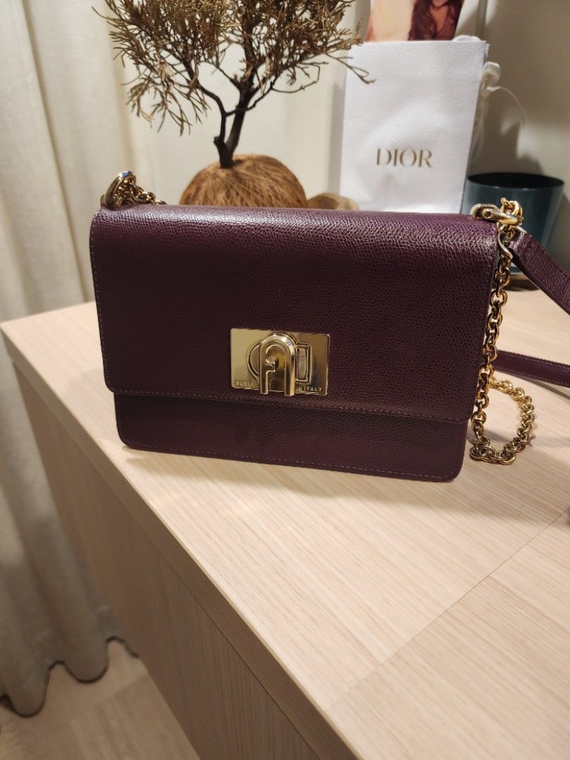 Furla 1927 mini crossbody burgundy online