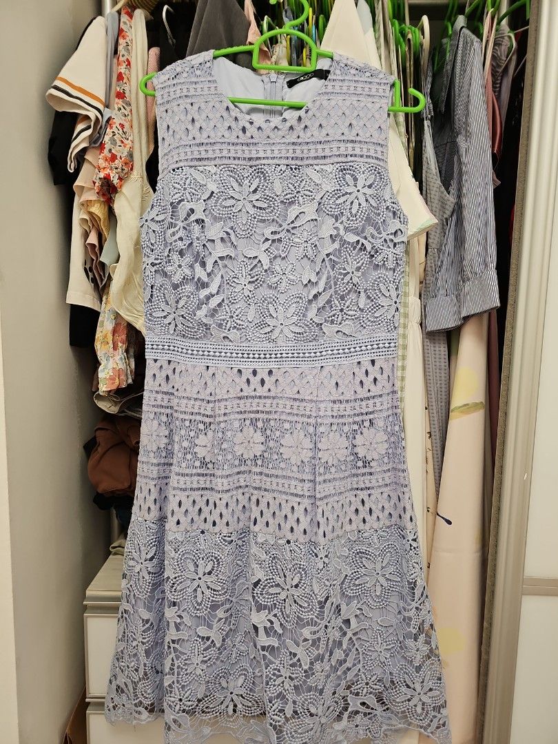 G2000 blue crochet midi dress, Women's Fashion, Dresses Sets