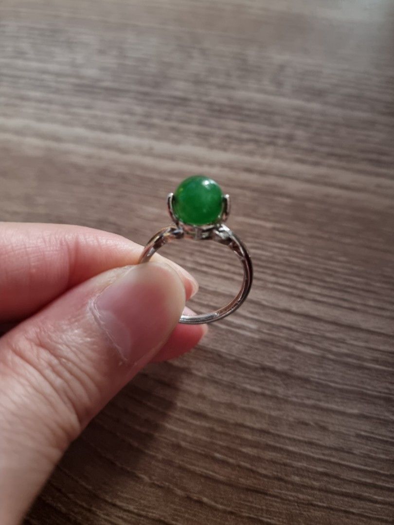 Buy 925 Silver Natural Green Chalcedony Gemstone Big Stone Ring | Jewelpin