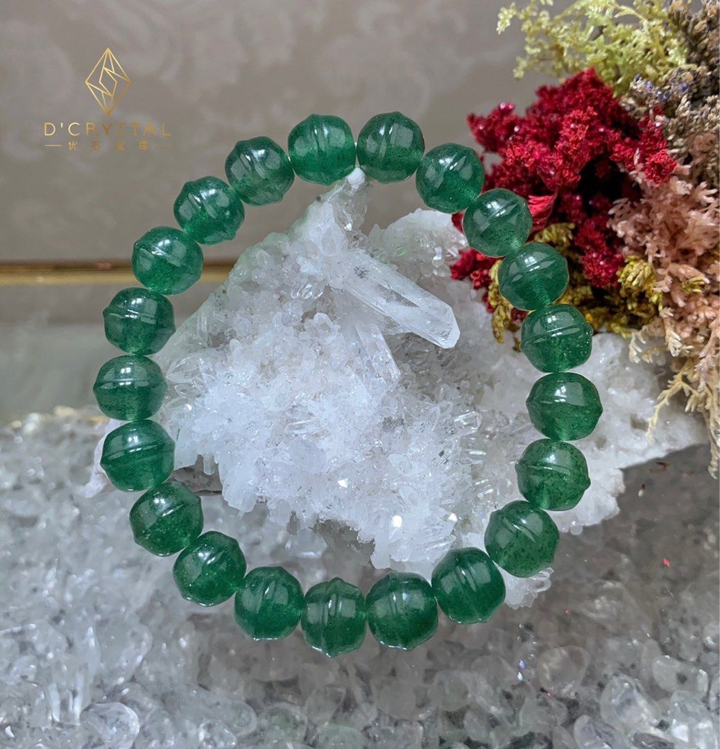 Green strawberry quartz bracelet sales