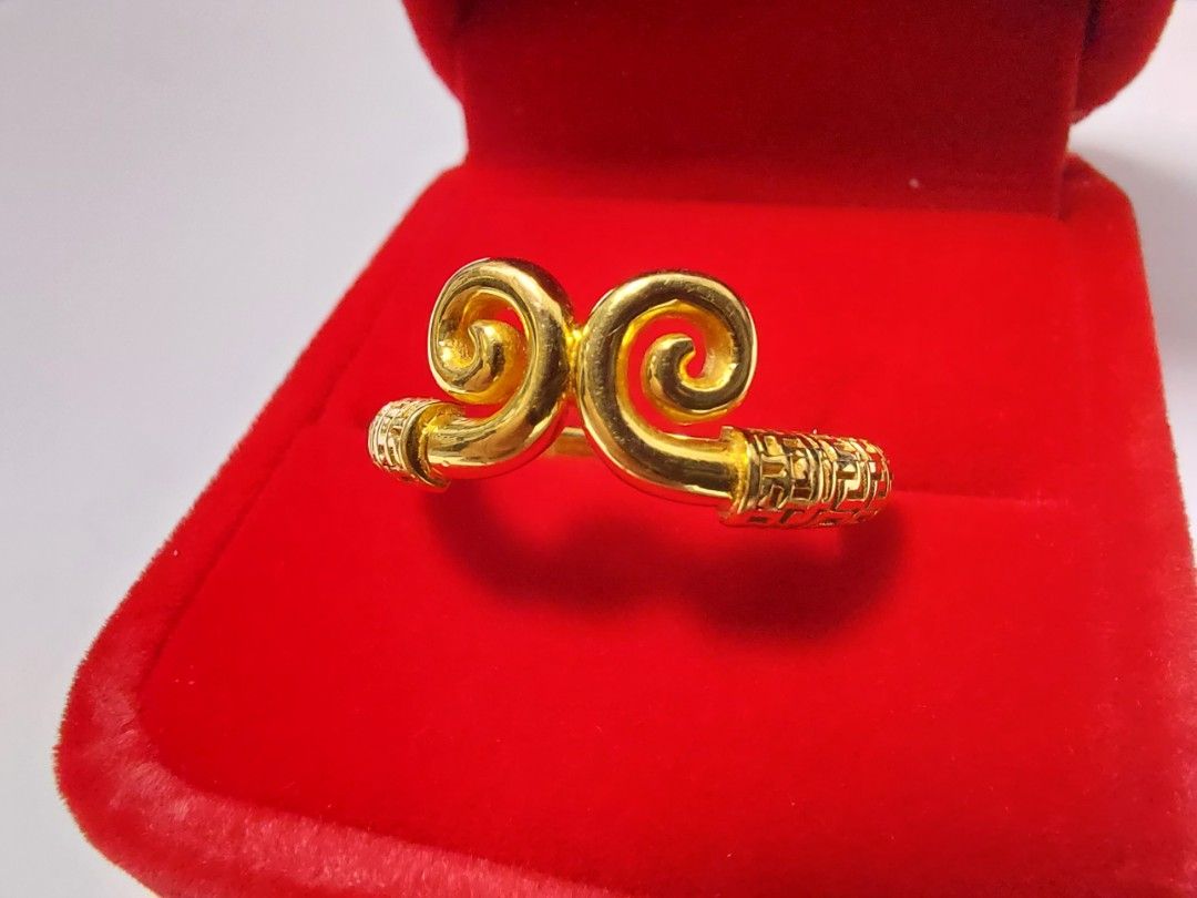 GSJ 916 Gold Monkey God headband Ring 5.68g hk 19.5