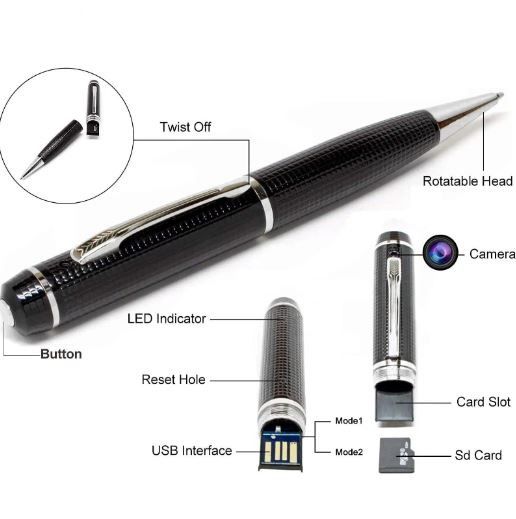 HD 1080P Wireless Hidden Camera Pen + Voice Recorder Video Camera ...