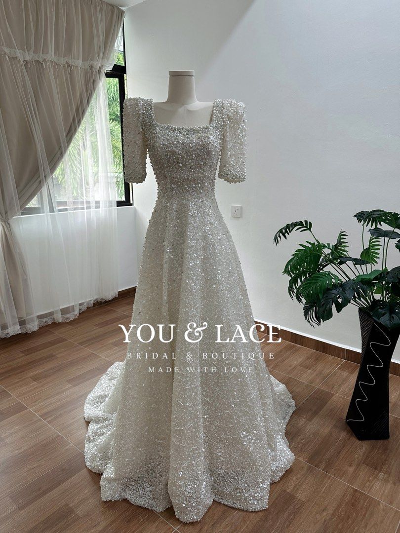 Heavy Beaded Wedding Gown Women s Fashion Dresses Sets