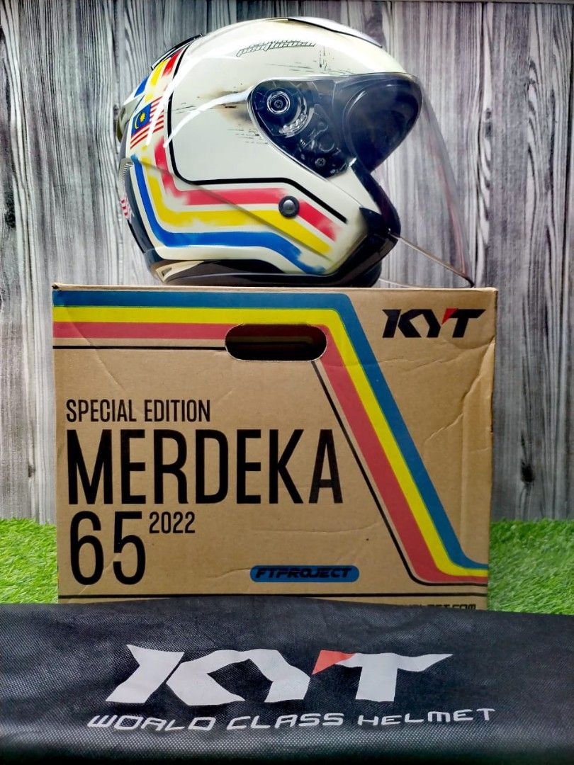 Helmet motorcycle KYT MERDEKA 65 EDITION, Men's Fashion, Activewear on