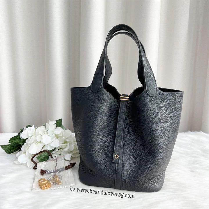 Hermes Picotin 26 Black R stamp, Luxury, Bags & Wallets on Carousell