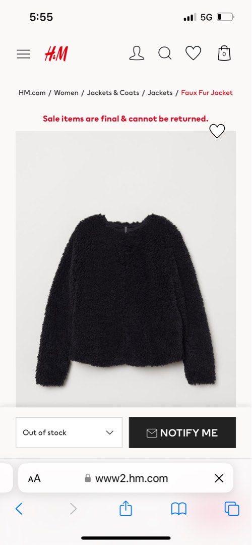 H&m white fur new arrivals jacket