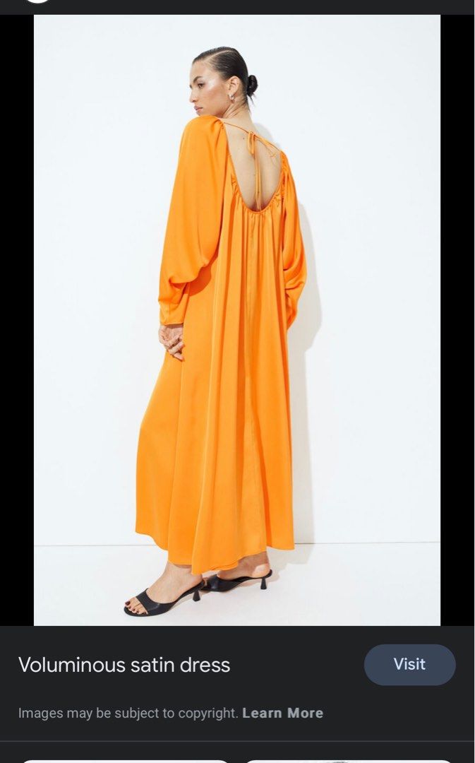 H M Voluminous Satin dress Women s Fashion Dresses Sets