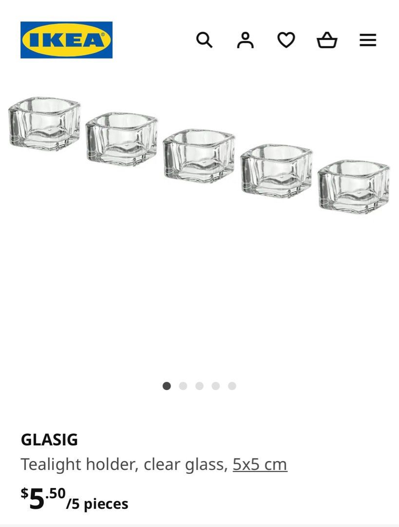 Ikea GLASIG tealight candle holder, Everything Else on Carousell